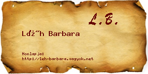 Léh Barbara névjegykártya